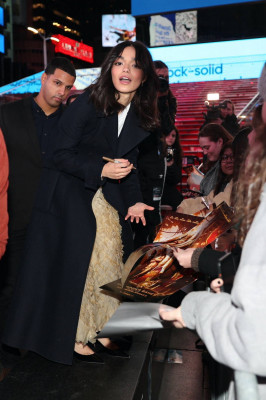 Rachel Zegler attends a promotional event for &quot;Hunger Games&quot; in New York City