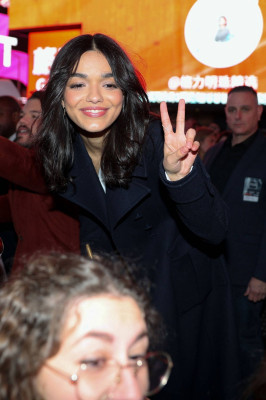 Rachel Zegler attends a promotional event for &quot;Hunger Games&quot; in New York City