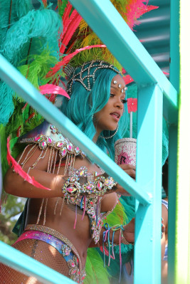 Rihanna at CropOver Carnival in Barbados August 2017