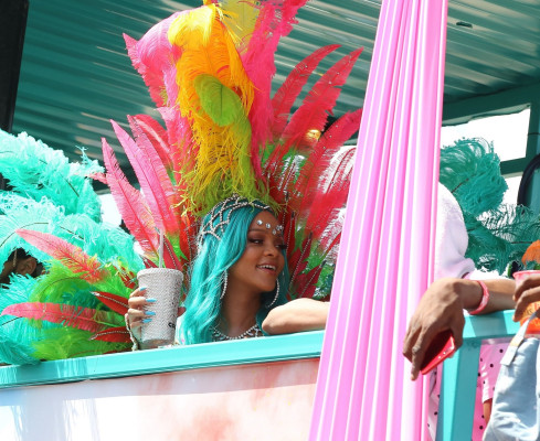 Rihanna at CropOver Carnival in Barbados August 2017