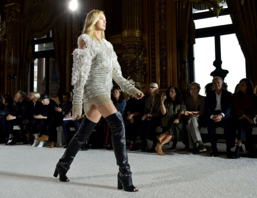 Romee Strijd – Walks Balmain Fashion Show in Paris