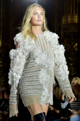 Romee Strijd – Walks Balmain Fashion Show in Paris