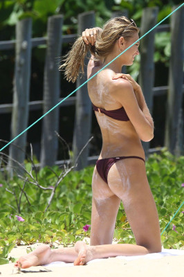 Romee Strijd in Bikini on the beach in Trancoso