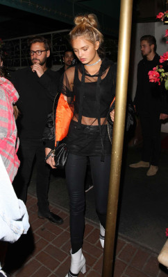 Romee Strijd at Madeo restaurant in West Hollywood