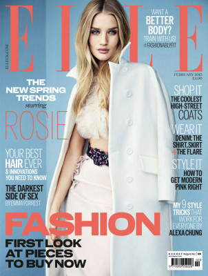 Rosie  Huntington-Whitely - photoshoot for Elle UK