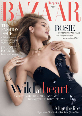ROSIE HUNTINGTON-WHITELEY in Harper’s Bazaar Magazine, Australia March 2020