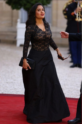 Salma Hayek – Arrives at Dinner in Elysee Palace in Paris