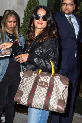 Salma Hayek Leaves A Press Junket in NYC 