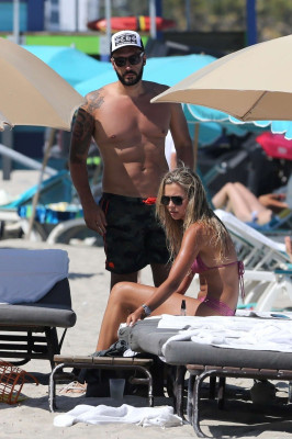 Sandra Kubicka in Pink Bikini at the beach in Miami