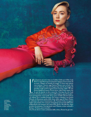 SAOIRSE RONAN in Grazia Magazine, Italy December 2019