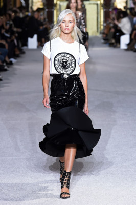 Sasha Luss – Balmain Fashion Show in Paris 