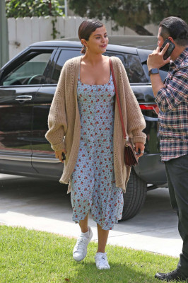 Selena Gomez in Long Dress – Heads to church in Los Angeles