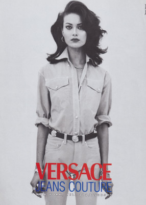 Shalom Harlow for Versace Jeans Spring/Summer 1997 by Steven Meisel