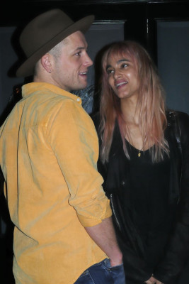 Sofia Boutella and Taron Egerton at Craig’s Restaurant in West Hollywood 11/15/2