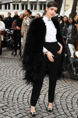 Sofia Carson- Elie Saab Show at Paris Fashion Week