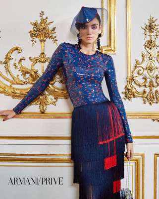 Sofia Resing for Giorgio Armani Prive Spring Summer 2019