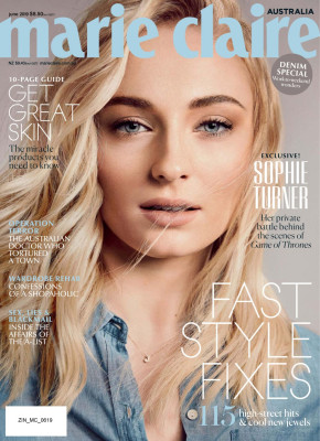 SOPHIE TURNER in Marie Claire Magazine, Australia June 2019