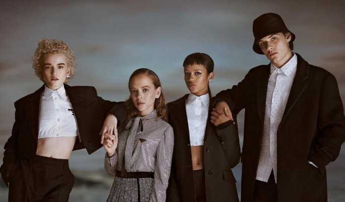Taylor Russell by Glen Luchford for Prada &#039;Holiday&#039; 2021