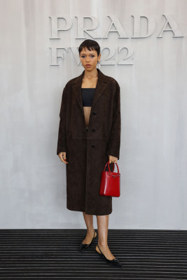 Taylor Russell - Prada Fall 2022 Show at Milan Fashion Week 02/24/2022