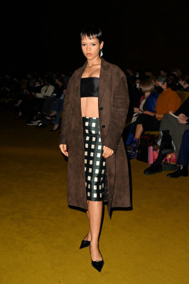 Taylor Russell - Prada Fall 2022 Show at Milan Fashion Week 02/24/2022