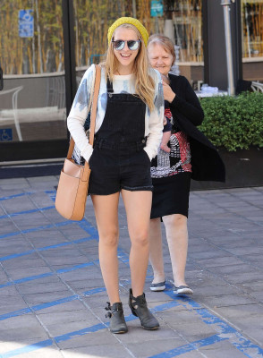 Teresa Palmer in Jeans Shorts out In Los Angeles