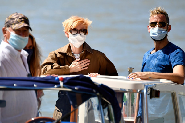 Tilda Swinton is seen arriving at Venice Airport | 01.09.2020