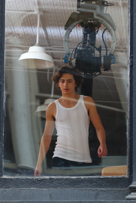 Timothée Chalamet - Chanel &#039;Bleu de Chanel&#039; On Set in New York 04/19/2023