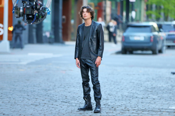 Timothée Chalamet - Chanel &#039;Bleu de Chanel&#039; On Set in New York 04/19/2023