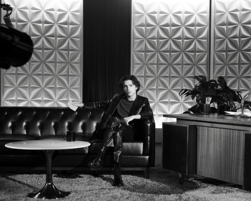 Timothée Chalamet - Chanel &#039;Bleu de Chanel&#039; On Set in New York 04/19/2023