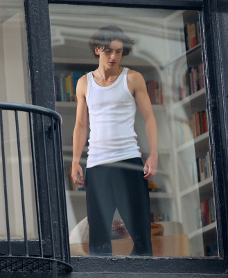 Timothée Chalamet - Chanel &#039;Bleu de Chanel&#039; On Set in New York 04/19/2023