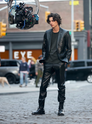 Timothée Chalamet - Chanel &#039;Bleu de Chanel&#039; On Set in New York 04/19/2023