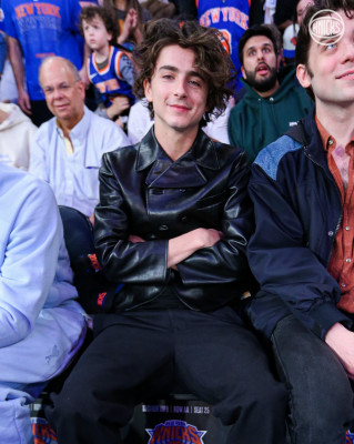 Timothée Chalamet - Cavaliers vs. Knicks Game in New York 04/23/2023