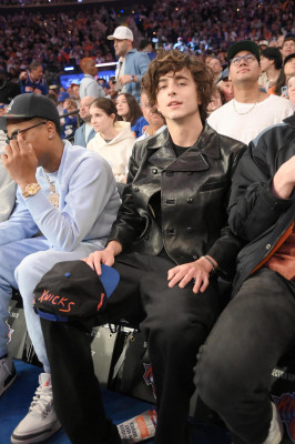 Timothée Chalamet - Cavaliers vs. Knicks Game in New York 04/23/2023