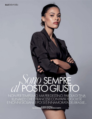 TINA KUNAKEY in Elle Magazine, Italy March 2020