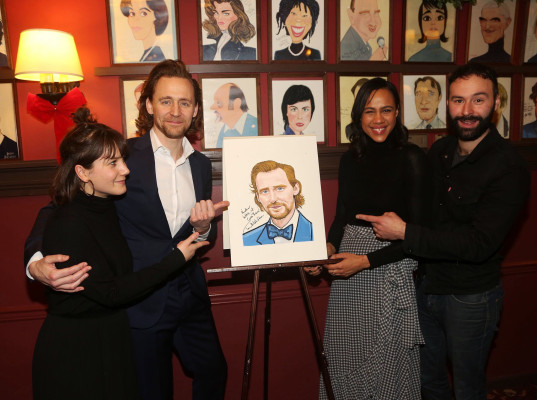 Tom Hiddleston - With Caricature for &#039;Betrayal&#039; Broadway Performance NY 12/05/19