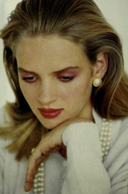 Uma Thurman ~ Mademoiselle January 1987 by Hans Feirer