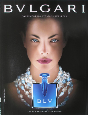 Vanessa Asbert for BVLGARI BLV perfume advertisement  2000