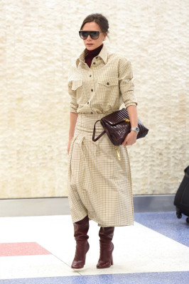 Victoria Beckham Arrives at JFK Airport in NYC 02/05/2018
