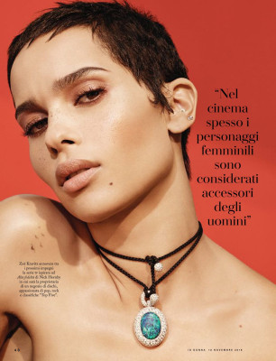 ZOE KRAVITZ in Io Donna Del Corriere Della Sera, November 2018