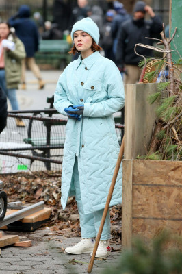 ZOEY DEUTCH on the Set of The Politician in New York 12/18/2019