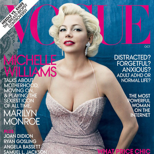 Мишель Уильямс в образе Мерилин в Vogue US 