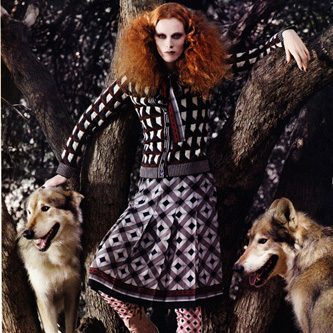 Карен Элсон и ее волки в Vogue China