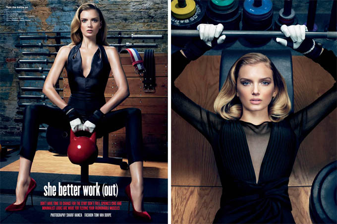 Модель Лили Доналдсон в спортивной фотосессии для V Magazine