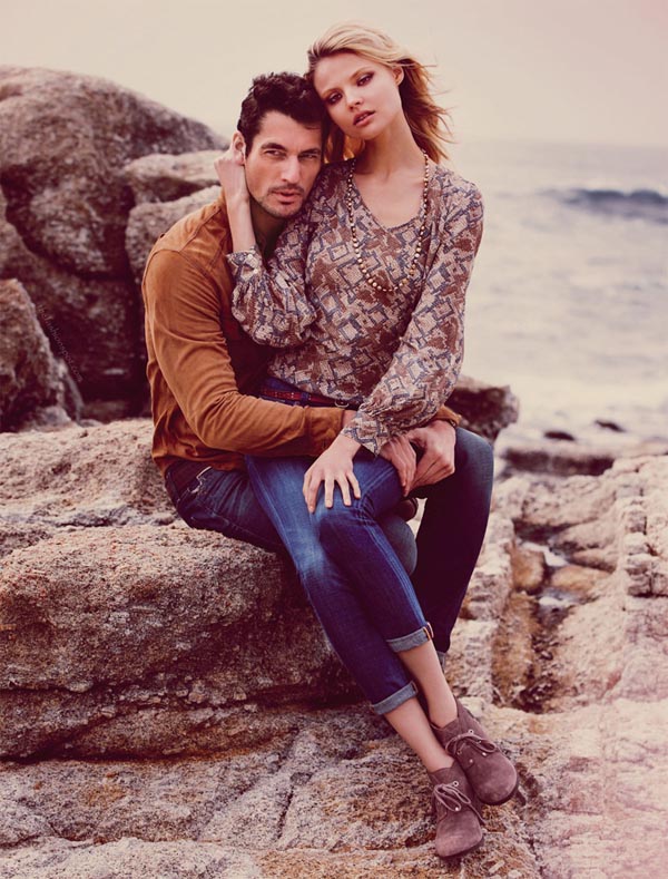 Дэвид Ганди и Магдалена Фраковяк рекламируют Lucky Brand